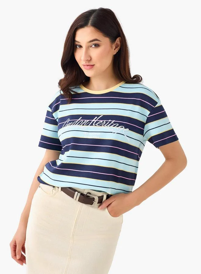 لي كوبر Lee Cooper Cotton T-shirt with Logo Print